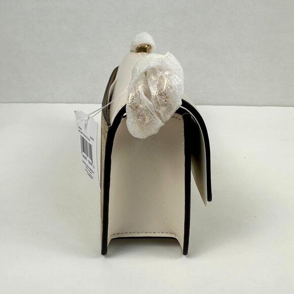 Coach Eliza Flap Crossbody Bag In Signature Canvas In Light Khaki/Chalk CP009 - Picture 5 of 10